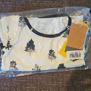 Kyte BABY White and Black Tree Print 2 Piece Pajamas 2T